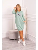 Šaty s model 21752976 potiskem tmavě mátové - K-Fashion