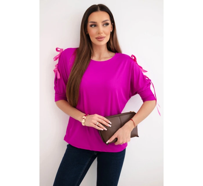 Dámská viskózová blůza s tmavě fialová model 21961388 - K-Fashion Dámská viskózová blůza s tmavě fialová model 21961388 - K-Fashion