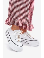 Dámské Tenisky Na Platformě Se Zlatými Doplňky Bílé Fiorina Dámské Tenisky Na Platformě Se Zlatými Doplňky Bílé Fiorina