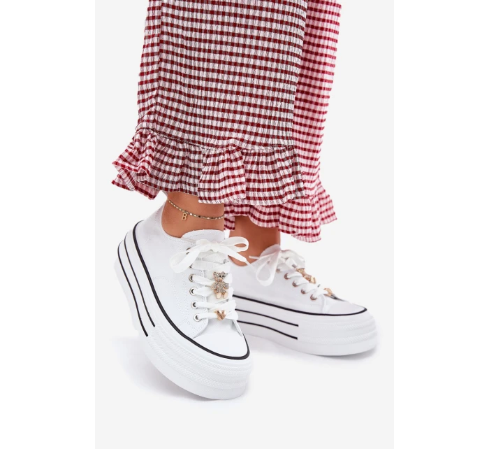 Dámské Tenisky Na Platformě Se Zlatými Doplňky Bílé Fiorina Dámské Tenisky Na Platformě Se Zlatými Doplňky Bílé Fiorina