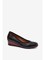 Dámské polobotky na platformě model 22100033 Černé - VINCEZA Dámské polobotky na platformě model 22100033 Černé - VINCEZA