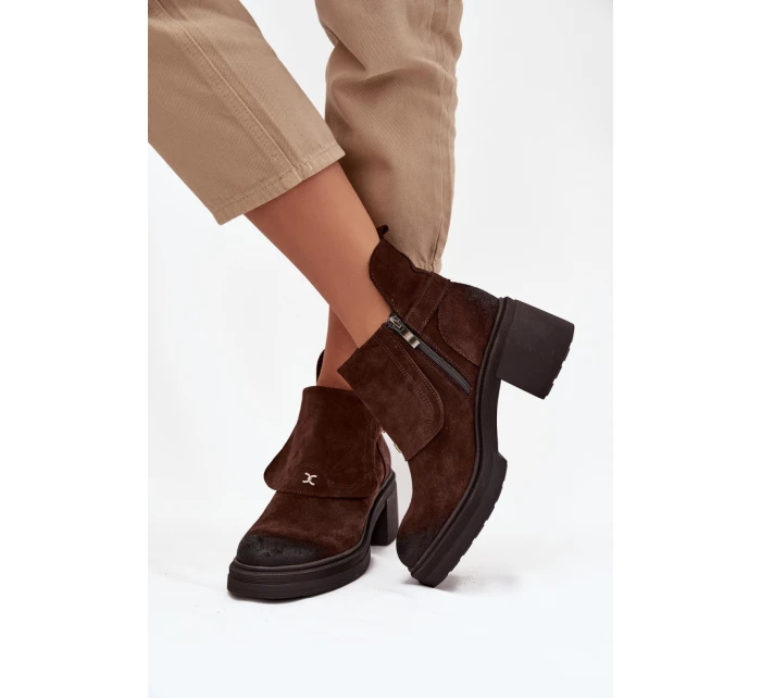 Boty na podpatku model 220893 Step in style Boty na podpatku model 220893 Step in style