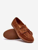 Mužské semišové loafers polobotky Zazoo 1566 hnědé