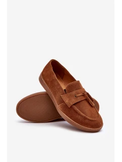 Mužské semišové loafers polobotky Zazoo 1566 hnědé
