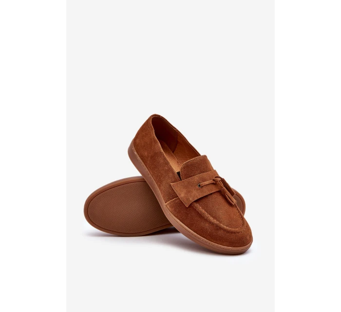 Mužské semišové loafers polobotky Zazoo 1566 hnědé