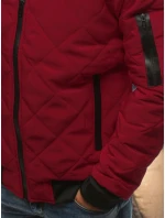 Pánská prošívaná bunda bomber vínová model 21962013 - FashionStreet