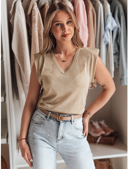 Dámská halenka krátká zlatá Dstreet model 21985789 - FashionStreet