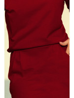 Dámské teplákové šaty v bordó barvě s výstřihem na zádech model 6831752