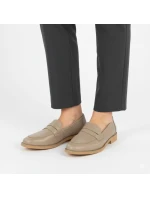 Kožené polobotky Jezzi béžové SFY25128