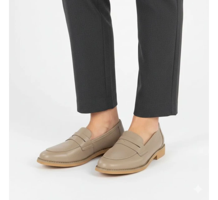 Kožené polobotky Jezzi béžové SFY25128