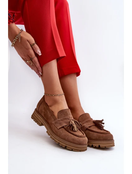 Semišové Dámské Mokasíny S Hnědé model 21660938 - Zazoo
