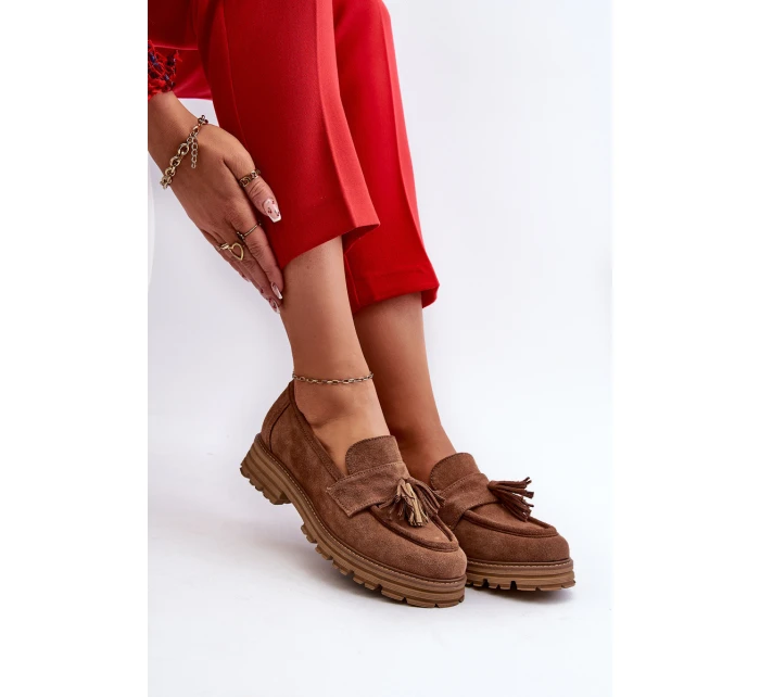 Semišové Dámské Mokasíny S Hnědé model 21660938 - Zazoo