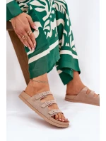 Dámské Pantofle S Pásky A Přezkami Béžové model 21687475 - Boto