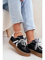 Dámské sneakersy na platformě s ozdobami černé Vinness