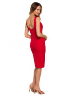 Šaty s ozdobným řetízkem na zádech červené model 18004045 - Moe