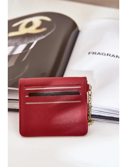 Pouzdro na karty se zlatým přívěskem, ekologická kůže, bordó Iritinme Pouzdro na karty se zlatým přívěskem, ekologická kůže, bordó Iritinme