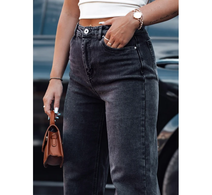 JEANDII dámské džínové pytlovité kalhoty s odřením černé FashionStreet UY2209