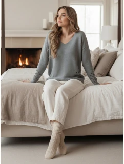 SOFTARE dámský svetr světle šedý FashionStreet MY2398