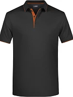 Daiber JN 728 Pánské piqué polo s kontrastní légou 02.0728 black/orange