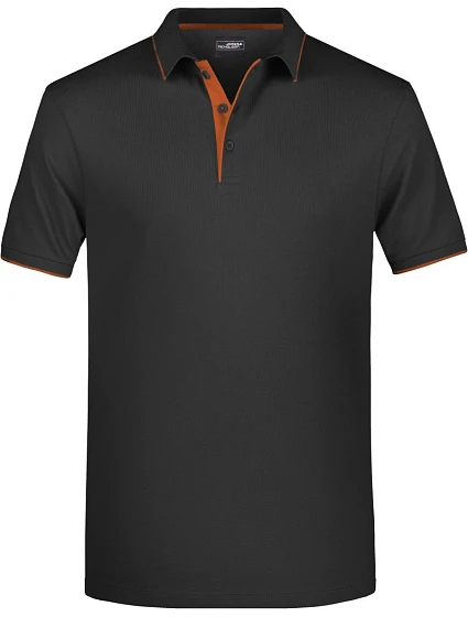 Daiber JN 728 Pánské piqué polo s kontrastní légou 02.0728 black/orange Daiber JN 728 Pánské piqué polo s kontrastní légou 02.0728 black/orange