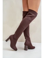 Se Po Kolena Na Podpatku Tmavě Zelené model 21679779 - Boto