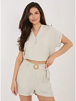 Szorty model 22076866 jasny beżowy - FPrice Szorty model 22076866 jasny beżowy - FPrice