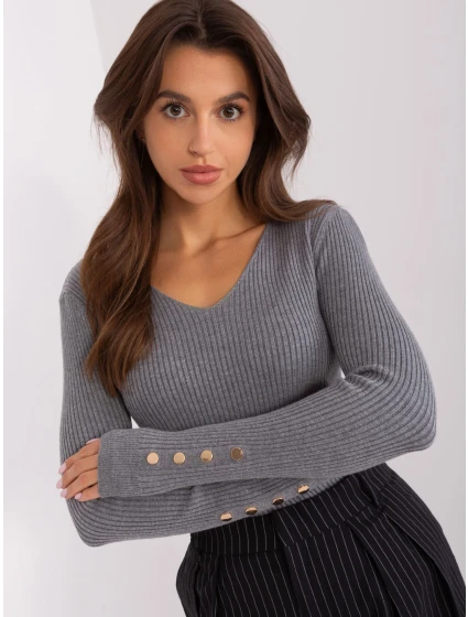 Sweter PM SW model 18969971 ciemny szary - FPrice Sweter PM SW model 18969971 ciemny szary - FPrice