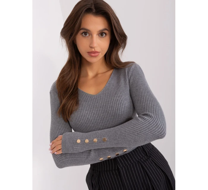Sweter PM SW model 18969971 ciemny szary - FPrice Sweter PM SW model 18969971 ciemny szary - FPrice