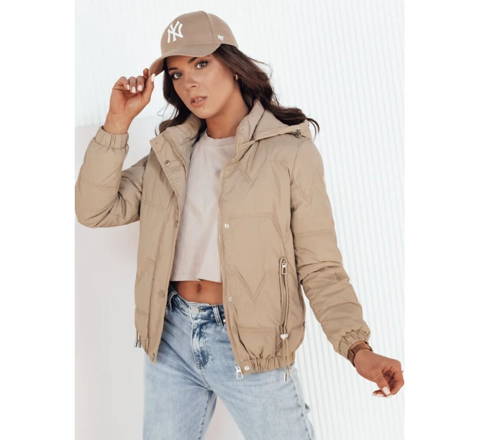 Dámská přechodná prošívaná bunda ZERNI beige FashionStreet TY4177