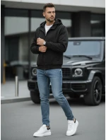 Pánská přechodná bunda s kapucí černá FashionStreet TX5016 Pánská přechodná bunda s kapucí černá FashionStreet TX5016