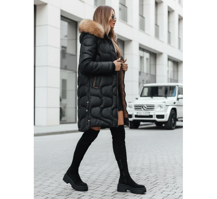 Dámská zimní bunda VIRELIA prošívaná s kapucí černá FashionStreet TY4937