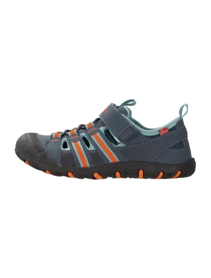 Trollkids Kids Kids Sandefjord Sandal XT dark navy/dusky turquoise/glow orange (668-110) dětské sportovní sandály pro chlapce/dívky