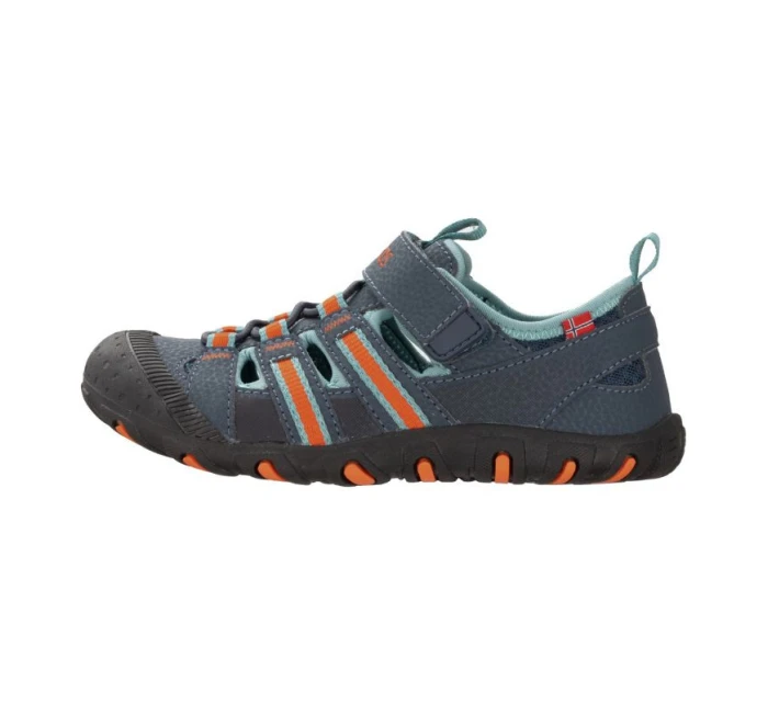 Trollkids Kids Kids Sandefjord Sandal XT dark navy/dusky turquoise/glow orange (668-110) dětské sportovní sandály pro chlapce/dívky