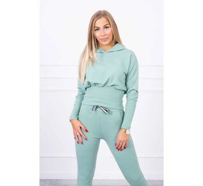 Komplet z szerokimi ściągaczami ciemny miętowy