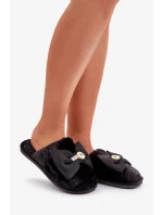 Futrzane Pantofle S Malou Broží Černé Primaria Futrzane Pantofle S Malou Broží Černé Primaria