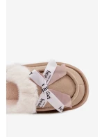 Dámské pantofle s kožíškem a mašlí Fenella – béžové Dámské pantofle s kožíškem a mašlí Fenella – béžové