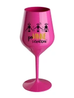 POVINNÉ CVIČENÍ - růžová nerozbitná sklenice na víno 470 ml