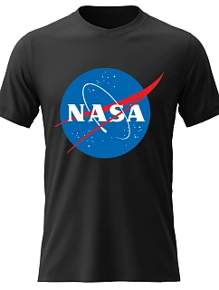 Pánské bavlněné tričko s potiskem - NASA - černé