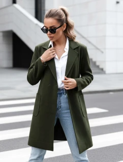 Dámský oversize dlouhý olivový kabát LINNORE FashionStreet NY0704