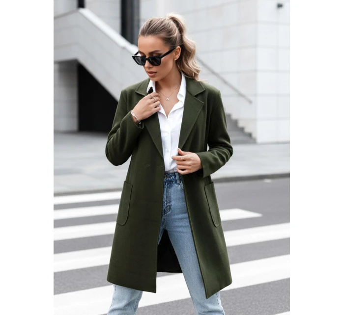 Dámský oversize dlouhý olivový kabát LINNORE FashionStreet NY0704