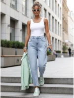 Dámské džíny mom fit s vysokým pasem modré FashionStreet UY2895