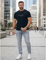 Pánské bavlněné tričko s potiskem BLESSED navy blue FashionStreet NX5124R Pánské bavlněné tričko s potiskem BLESSED navy blue FashionStreet NX5124R