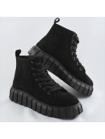 Černé šněrovací boty z imitace semiše model 17153545 - VIA GIULIA