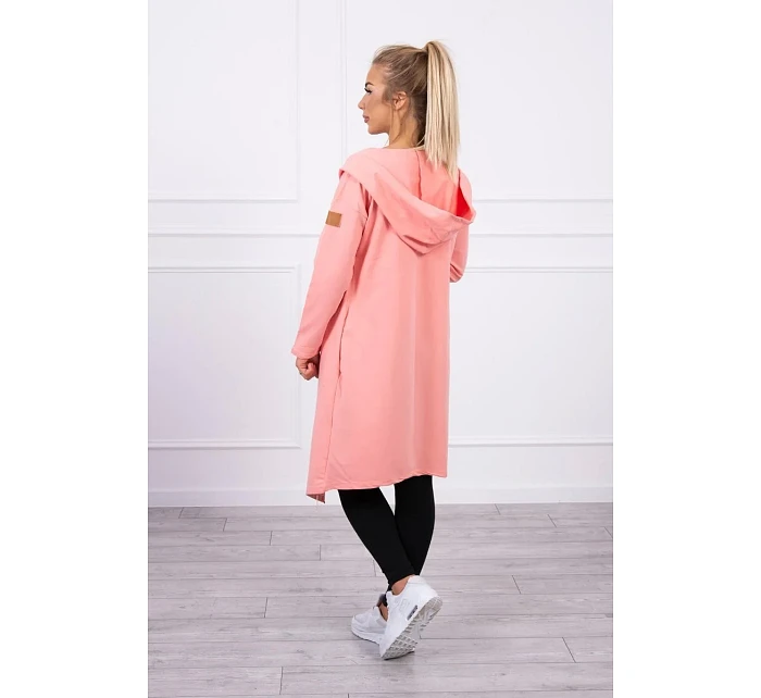 Dlouhý kabát s kapucí meruňkový Dlouhý kabát s kapucí meruňkový