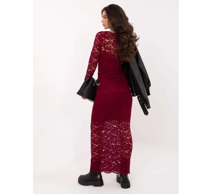 Sukienka MI SK model 21724610 bordowy - FPrice Sukienka MI SK model 21724610 bordowy - FPrice