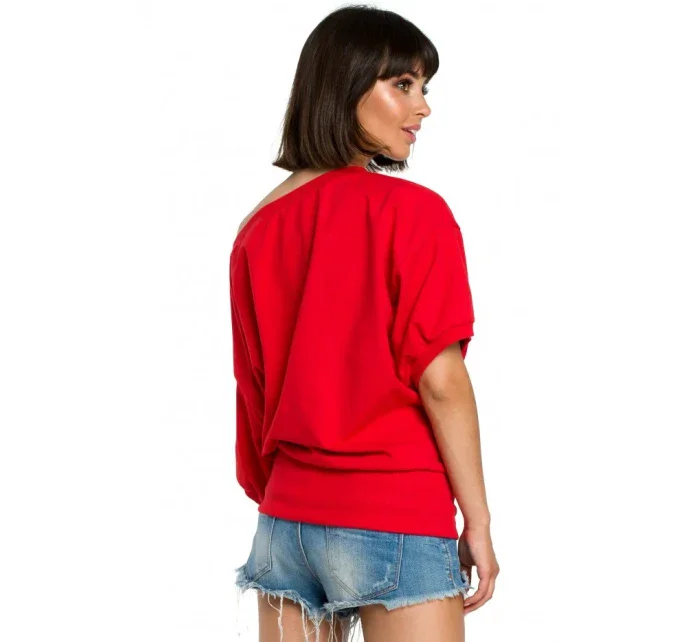 B079 Halenka nadměrné velikosti se zavinovacími detaily - černá B079 Halenka nadměrné velikosti se zavinovacími detaily - černá