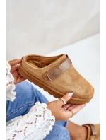 Dámské Zateplené Pantofle s Kožešinou na Platformě Camel Azida Dámské Zateplené Pantofle s Kožešinou na Platformě Camel Azida