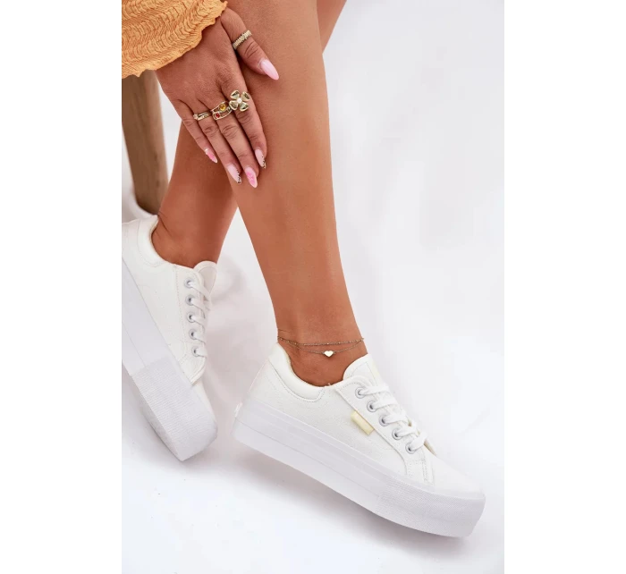 Dámské trampky na platformě Lee Cooper – bílé