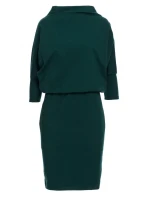 Dámské šaty s kimonovými rukávy B175 tmavě zelené - BEwear