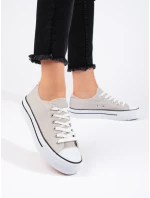 Exkluzívní tenisky šedo-stříbrné dámské bez podpatku Exkluzívní tenisky šedo-stříbrné dámské bez podpatku